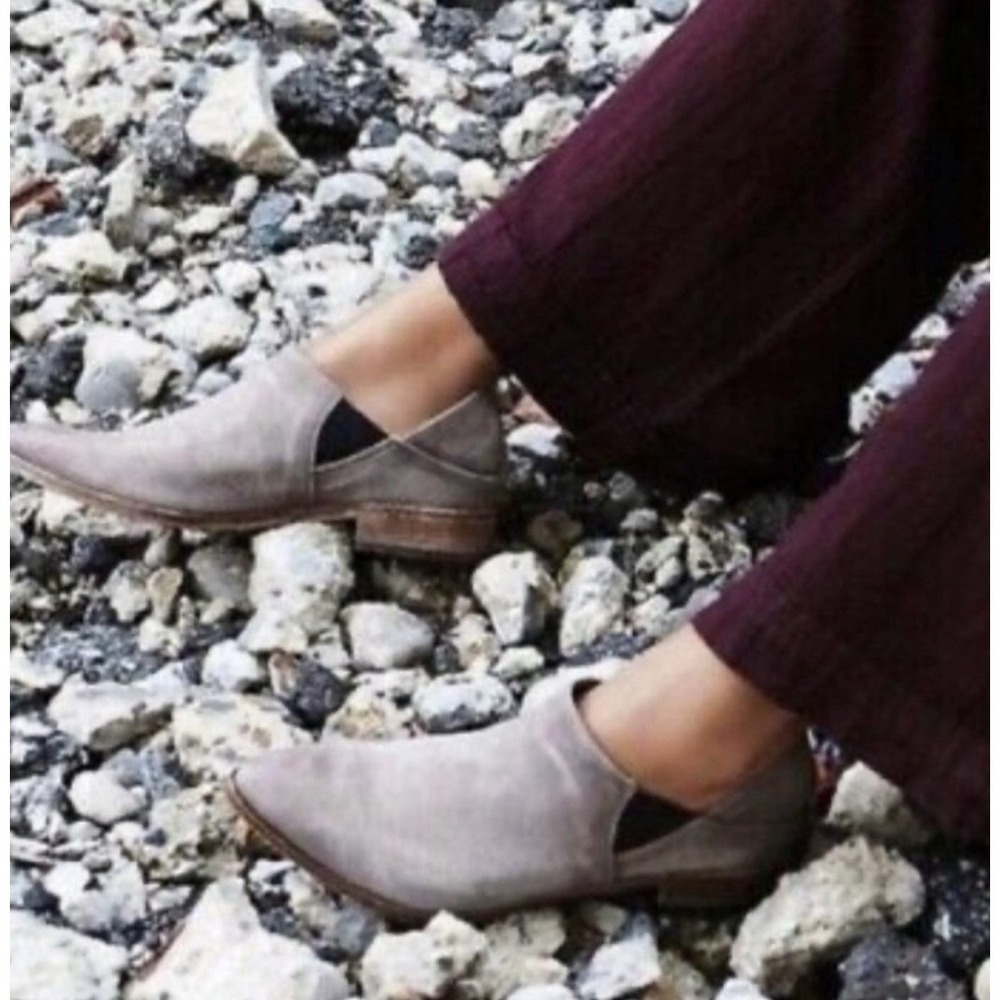 Free People Azalea Ankle Bootie Leather Distressed Slip On Womens EU 38 US 7.5